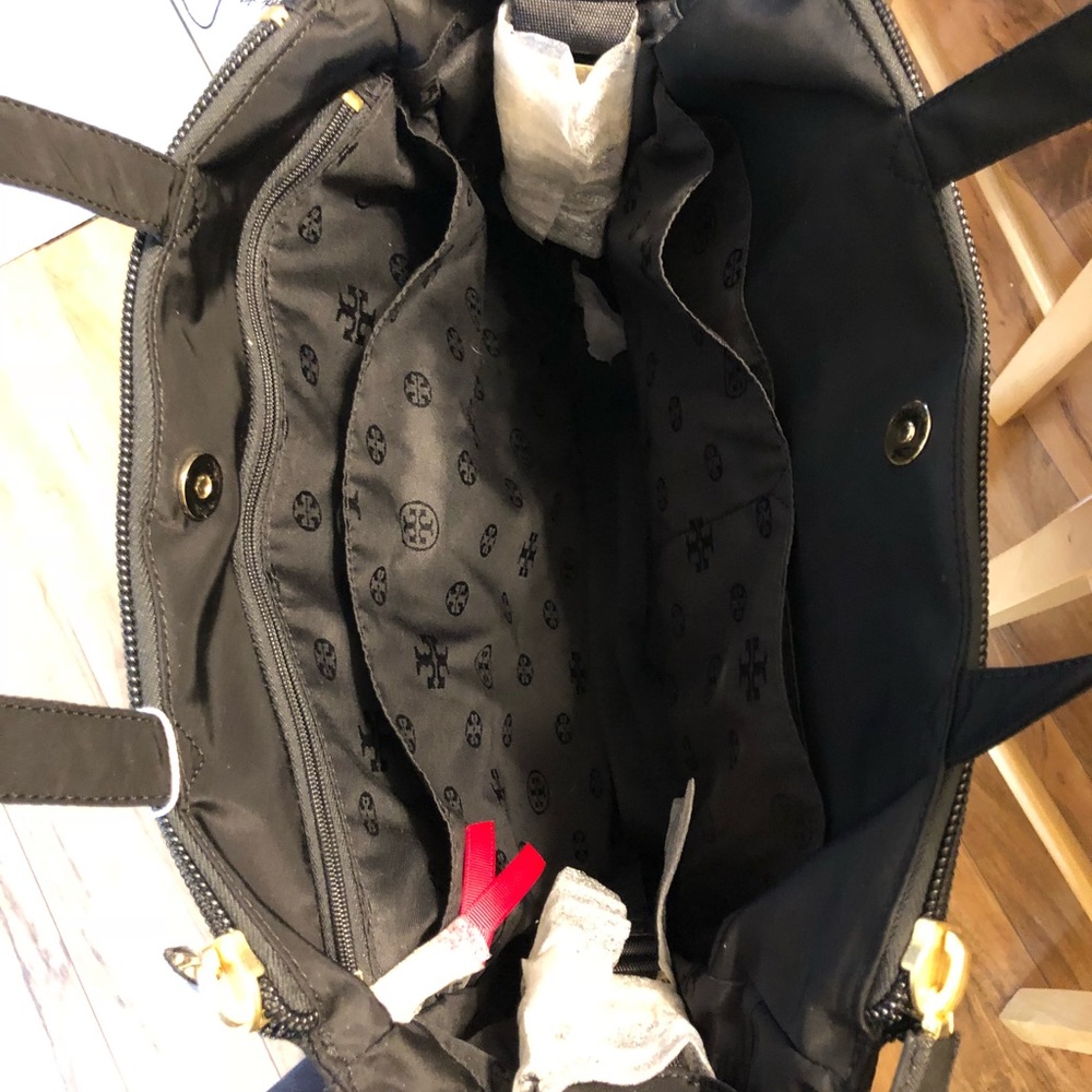 Tory Burch Black Nylon Baby Tote with Gold Logo - Picture 3 of 4